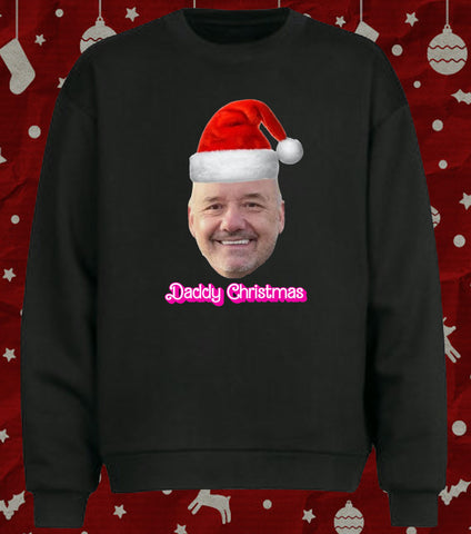 Bob Mortimer Daddy Christmas Jumper Fun Holiday Sweater with Santa Hat Design