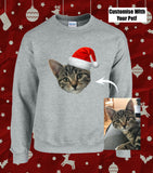 Custom Personalised Christmas Dog & Cat Pet Photo Christmas Sweatshirt Jumper