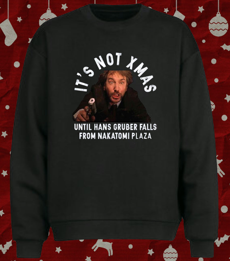 Hans Gruber Falling Die Hard is A Christmas Movie Christmas Sweater Jumper