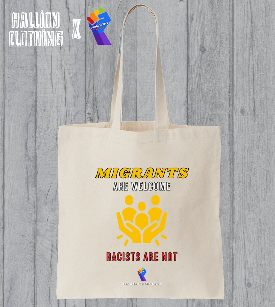 Migrants are Welcome Slogan PPNI Cotton Tote Bag