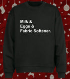 Milk Eggs and Fabric Softener Funny Home Alone Inspired Christmas Sweater Jumper