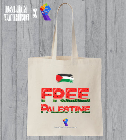 Free Palestine Watermelon PPNI Cotton Tote Bag